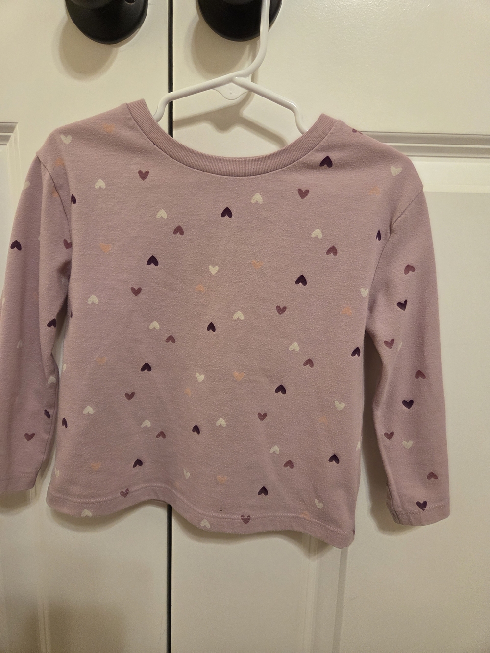 Cat & Jack 3T Lavender Long-Sleeve Tee with Heart Print